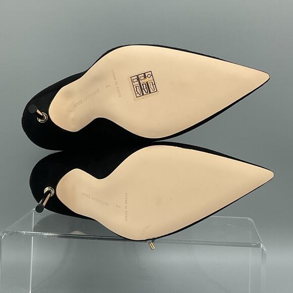 NEW Good American Women’s Scandal Lace Up High Heel Booties Black Size 7 - Picture 8 of 10